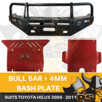PS4X4 Deluxe Steel Bull Bar + Bash Plate combo to suit Toyota Hilux 2005 - 2011