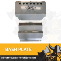 SILVER Bash Plate 2pc for Mitsubishi Triton ML MN 06-15 4MM Underbody Sump Guard