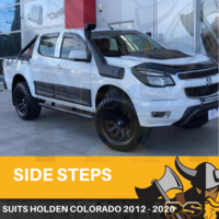 Black Tube Side Steps for Holden Colorado 2012 - 2021 Dual Cab Running Boards