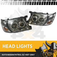 Nissan Patrol Headlights Lights + Indicators GU 1997-2007 LHS+RHS Clear LED