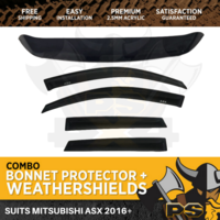 Bonnet Protector & Window Visors Weather Shields to suit Mitsubishi ASX XC 2017+