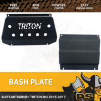 Black Bash Plate for Mitsubishi Triton MQ 2015-2018 4mm Front Sump Guard 