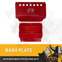 Bash Plate 3mm 2pcs Powder Coated Red to suit Mitsubishi Triton ML-MN Sump Guard