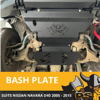 Nissan Navara D40 2005-2011 St St-X Rx Bash Plate, 2pce Sump Guard Set 4MM Black