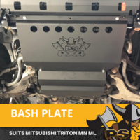 Bash Plate 4mm 2pcs Powder Coated Black to suit Mitsubishi Triton ML-MN 