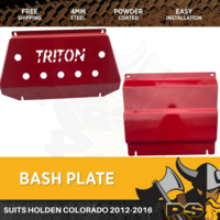 Bash Plate 4mm 2pcs Powder Coated Red to suit Mitsubishi Triton MQ Sump Guard 2015-2018