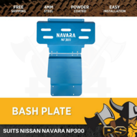 Nissan Navara NP300 Bash Plate, 2pce Sump Guard Set 4MM BLUE