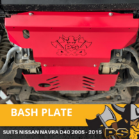 Nissan Navara D40 2005-2015 St St-X Rx Bash Plate, 2pce Sump Guard Set 4MM RED