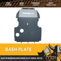 Nissan Navara D22 Bash Plate 4MM Steel Powder Coated Silver