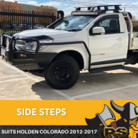 Single Cab Steel Side Steps + Brush Bars to suit Holden Colorado 2012-2018