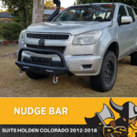 PS4X4 Black Steel Nudge Bar to suit Holden Colorado 2012-2019 Hooks Heavy Duty