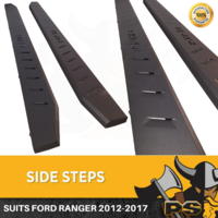 Steel Side Steps for Ford Ranger PX 2012 - 2021 Running Boards Sidesteps Matte Black