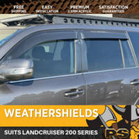 Window visors Weather Shields to suit Toyota Landcruiser 200 Series 2007-2021