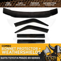 Bonnet Protector & Window Visors to suit Toyota Prado 90 Series