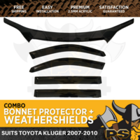 Bonnet Protector & Window Visors to suit Toyota Kluger 2007-2010 Weathershields