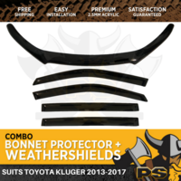 Bonnet Protector & Window Visors to suit Toyota Kluger 2013-2020 Weathershields