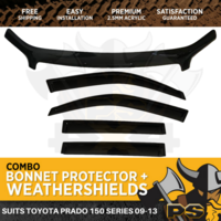 Bonnet Protector & Window Visors to suit Toyota Prado 150 Series 09-13