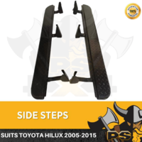 Steel Side Steps to suit Toyota Hilux 2005-2015 Rock Sliders Dual Cab 3 Brackets