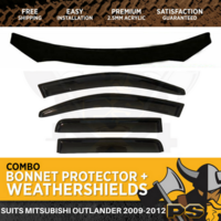 Bonnet Protector Weathershields For Mitsubishi Outlander 2009-2012 Tinted Guard