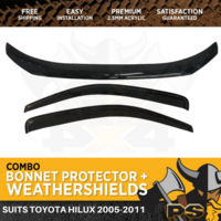 Bonnet Protector & Weathershields to suit Single Cab Toyota Hilux 2005-2011 