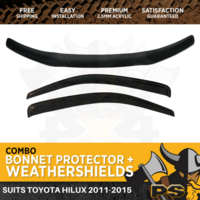Bonnet Protector & Weathershields to suit Single Cab Toyota Hilux 2011-2015