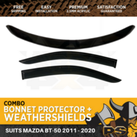 Bonnet Protector, Weathershields Visor for Mazda BT50 BT-50 2011-2020 Space Cab