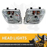 Pair Headlights for Nissan Navara D40 Pathfinder R51 12/05-06/07 Head Lights