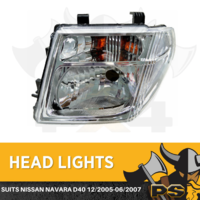 LHS Headlight for Nissan Navara D40 12/05-06/07 Replacement Passenger Side