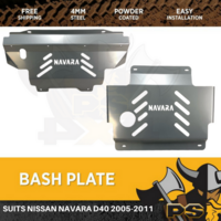 Nissan Navara D40 2005-2011 St St-X Rx Bash Plate, 2pce Sump Guard 4MM Silver