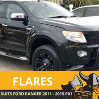 Fender Flares for Ford Ranger 2011 - 2015 PX Guards 4 PC Gloss Black Front