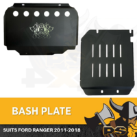 Bash Plate 4mm 2pc Powder Coated Black suit Ford Ranger 2011-2021 Sump Guard