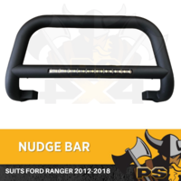 Nudge Bar For Ford Ranger 2012-2018 Matte Black Steel Grille Guard + Light Bar