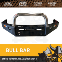 Bull Bar to suit Toyota Hilux 2005-2011 Steel Winch Compatible Chrome Loop