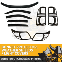 Bonnet Protector , Weathershields & Black Covers to suit Toyota Hilux 2011-2015