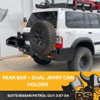 PS4X4 Rear Bar Spare Dual Wheel Carrier Heavy Duty for Nissan Patrol GU 1 2 3