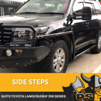 PS4X4 Heavy Steel Side Steps + Brush Bars to suit Toyota Landcruiser 200 Series 2007 - 2015