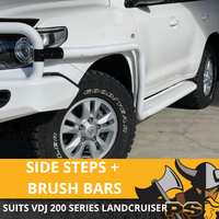 PS4X4 Deluxe 63mm Steel Side Steps + Brush Bars to suit Toyota Landcruiser VDJ 200 Series 2007 +