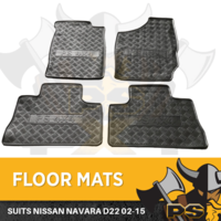 Rubber Floor Mats Front & Rear to suit Nissan Navara D22 2002-2015