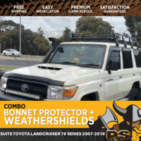 Ps4x4 Bonnet Protector & Weather Visors To Suit 76 Series Wagon 2007-2016