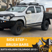 PS4X4 Heavy Duty Side Steps & Brush Rail Bars for Holden Colorado Space Cab RG 12-18