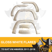 PS4X4 White Amarok Flares Fit Volkswagen Amarok Flare 2010-2019 Fender Flares 6 PC