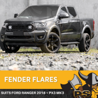 PS4X4 Slim Fender Flares to suit Ford Ranger KIT 2018 2019+ MK3 PX3 Matte Black Wheel Arch