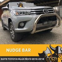 PS4X4 Chrome Nudge Bar Fits Toyota Hilux N80 Revo 2015 - 2022