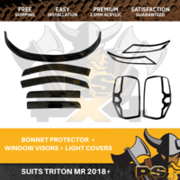 Bonnet Protector , Weathershields & Black Covers for Mitsubishi Triton MR 2018+