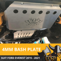 Bash Plate 4mm 2pc Powder Coated Silver suit Ford Everest 2011 - 2021 Sump Guard