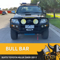 PS4X4 Heavy Duty Deluxe Bull Bar to suit Toyota Hilux 2005 - 2011 Steel Bull Bar