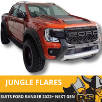 PS4X4 Ford Ranger Flares Next Gen 2022 + Matte Black Jungle Style 6 piece