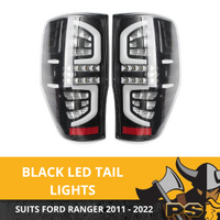Black 3D LED Tail Lights for 2011 - 2022 Ford Ranger PX1 PX2 PX3 XLT XLS WILDTRAK