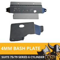 Bash Plate 4mm Powder Coated Black to suit Toyota Landcruiser 75 6 cylinder