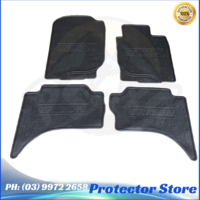 Rubber Floor Mats Front & Rear to suit Mitsubishi Triton 2006-2015 MN ML 
